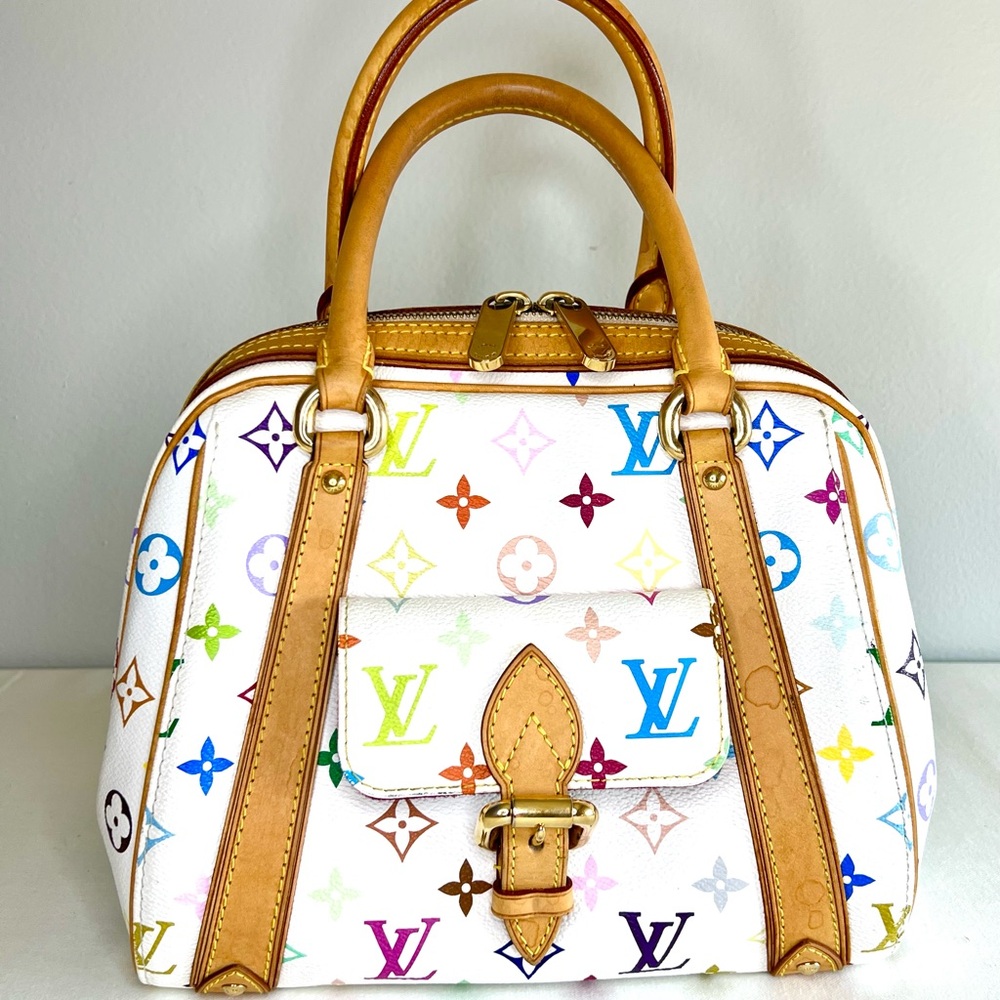 Louis Vuitton Monogram Multicolor Priscilla White Satchel